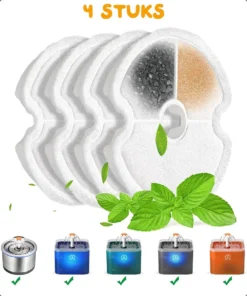 Pawwy Drinkfontein Voor Katten Filters – 4 Stuks