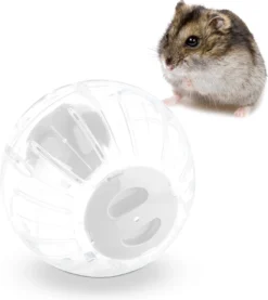 Relaxdays Hamsterbal Transparant – 18,5 Cm – Loopbal Dwerghamster – Muizenbal – Wit