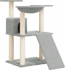 La Dolce Vita – Kattenmeubel Met Sisal Krabpalen 83 Cm Lichtgrijs