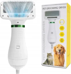 Ariko Borstel En Droger 2 In 1 Voor Honden -Makkelijk De Vacht Van Je Hond Borstelen En Drogen- Fohn -Dierenverzorging- Vachtverzorging- Dierenborstel- 135 Graden – Voor De Hond En Kat