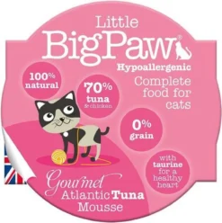 Little Big Paw Gourmet Atlantische Tonijn Mousse Kattenvoer 85 Gr