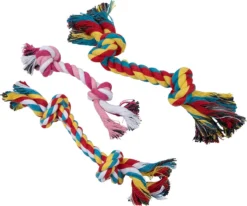 Speeltouw Hond – 3 Stuks – Speelgoed Hond – Flostouw – Hondenspeelgoed – Puppy – Trektouw