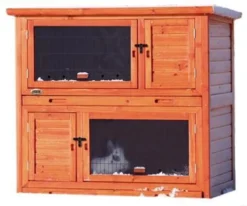 Konijnenhok Natura 2 In 1 Met Warmte-isolatie 116x113x65cm