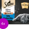 Sheba Multipack Mini Filets Saus – Kattenvoer – 4 X Vis 12×85 G