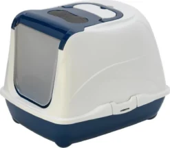 Moderna – Kattenbak – Flip Cat Large – Donkerblauw/wit – 37,0×39,0x50,0 Cm