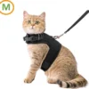 Zootic Kattentuigje Met Leiband Riem Kattenharnas Zwart Maat M Kat & Kitten – Halsomvang 20 Tot 26cm – Borstomvang 30 Tot 34cm