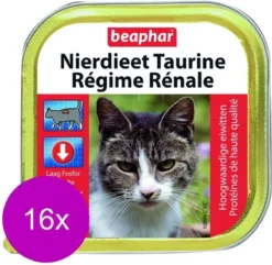 16x Beaphar – Nierdieet Voor Kat – Taurine – Kattenvoer – 100g