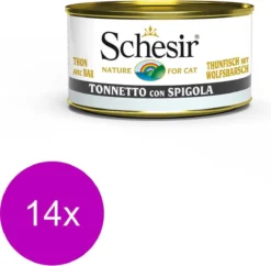 Schesir Kat Blik Ocean – Kattenvoer – 14 X Tonijn Zeebaars 85 G
