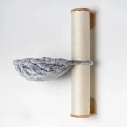 RHRQuality Wandmeubel Wandmontage Klimmuur Kat 84 X 15cm Sisalpaal XXL Met Hangmat 45cm Lichtgrijs Wand Muur Krabpaal Katten Muurbevestiging