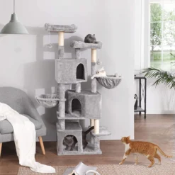 Krabpaal – Klimpaal – Kattenpaal – Kattenhuis – Kattenmand – Katten Speelgoed – Lichtgrijs