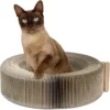 Kat Krabpaal Kattenbed-premium Golfkarton Functionele Opvouwbare Kat Krabpaal Lounge Rond Bed, Beige