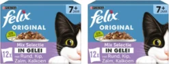2x Felix – Original Senior Mix Selectie In Gelei – Kattenvoer – 12x85g