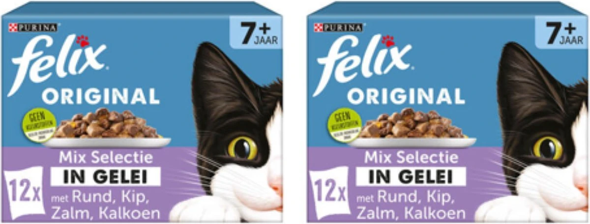 2x Felix – Original Senior Mix Selectie In Gelei – Kattenvoer – 12x85g 1 2x Felix – Original Senior Mix Selectie In Gelei – Kattenvoer – 12x85g