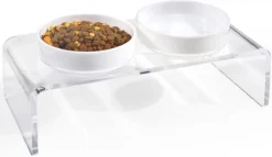 Kattenbak Verhoogd 2 X 450 Ml, Kattenbak, Voerbak, Kattenbakset, Voerstation Katten, Kattenbakken, Kattenbakken