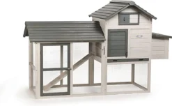 MaxxPet Konijnenhok – Kippenhok Met Ren – 210 X 90 X 133cm – Grijs