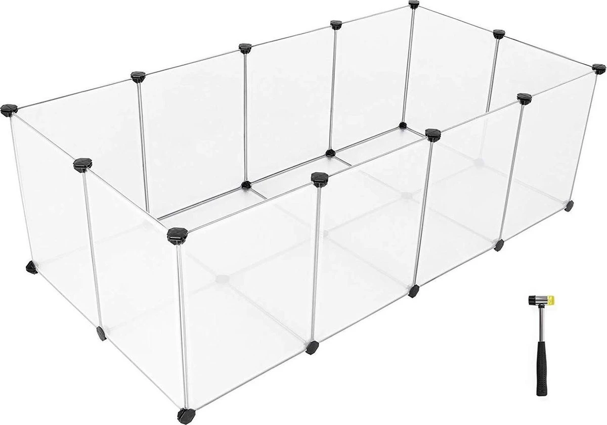 Modulaire Kooi Voor Knaagdier, Cavia, Dwerg Konijn – Transparante Ren – Ren Voor Kleine Huisdieren 1 Modulaire Kooi Voor Knaagdier, Cavia, Dwerg Konijn – Transparante Ren – Ren Voor Kleine Huisdieren