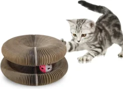 Katten Krab Orgel Met Bal – Het Ultieme Inklapbare Katten Krabspeelgoed Voor Je Kat – Krabpaal En Speelgoed In één – Kattenspeeltjes – Biologisch Speelgoed
