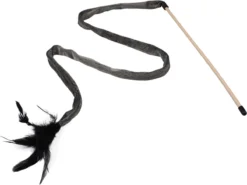 Nobleza Kattenhengel Met Veren – Kattenspeelgoed – Speelstok Kat – Speelhengel Kat – Katten Speelhengel – Kattenspeelstok – Hengel Kat – Knisperend Kattenspeeltje – Bruin