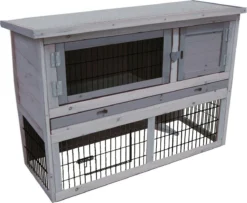 Flamingo – Konijnenhok Devi – Grijs – 111 X 45 X 78 Cm