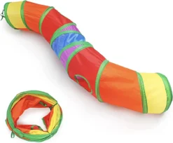 NextPro Kattentunnel Met Kijkgaten, Inklapbare S-vormige Huisdiertunnel Voor Indoor Katten