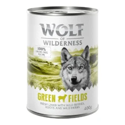 Wolf Of Wilderness “Green Fields” – Lam Hondenvoer – Bestel Ook Natvoer: 6 X 400 G Green Fields Lam