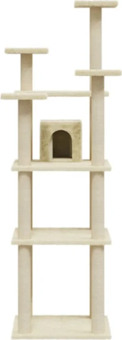 VidaXL Kattenmeubel Met Sisal Krabpalen 171 Cm Crèmekleurig