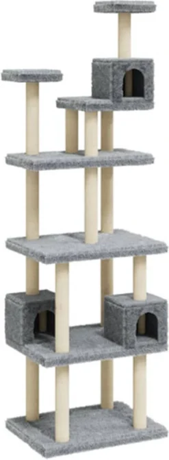 VidaXL Kattenmeubel Met Sisal Krabpalen 188 Cm Lichtgrijs