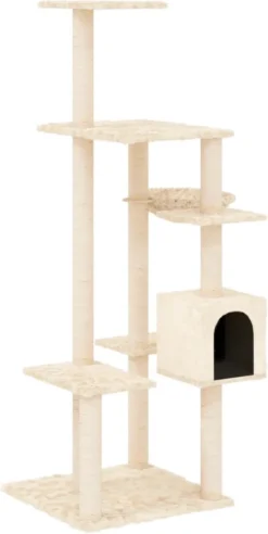 La Dolce Vita – Kattenmeubel Met Sisal Krabpalen 142 Cm Crèmekleurig