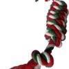 Puppyspeelgoed – Flostouw Hond – Hondenspeelgoed – Kerst – 33 Cm – Groen/Wit/Rood – Kerstspeelgoed