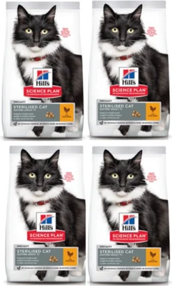 Hills 4x Hill’s – Feline Mature Adult Sterilised Kip – Kattenvoer – 3kg