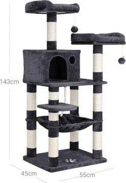 Kattenboom – Katten Speelgoed – Katten Huis – Krab Boom – Klim Boom – Rook Grijs