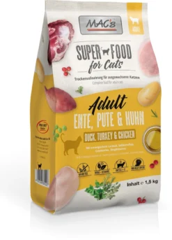 MAC’s Superfood Kattenvoer Droogvoer – Eend, Kalkoen En Kip – 1,5kg – Kattenbrokken