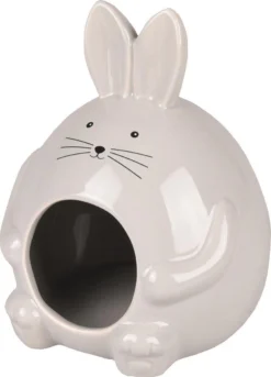 Keramisch Knaagdierhuisje Hopper – 11,5 X 11,5 X 14 Cm – Grijs – 11.5 X 11.5 X 14 Cm